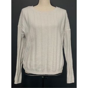 Pink Republic Fuzzy Crewneck Sweater White Juniors Size L